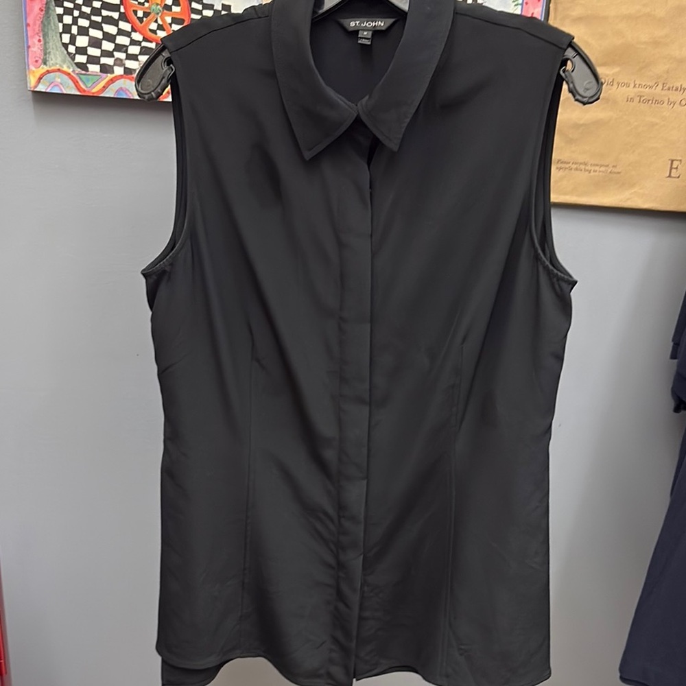 Black Sleeveless Top by St. John